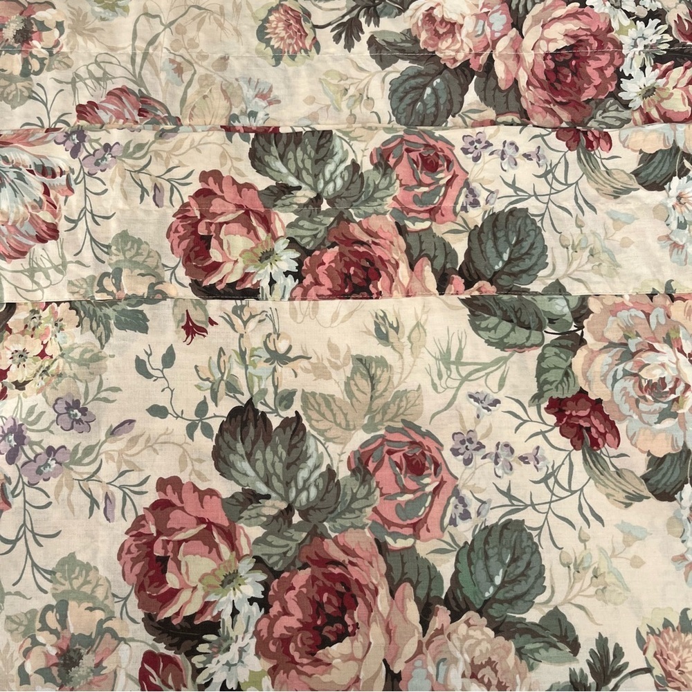 Vintage JC Penny Rose Floral Curtains Valence Set of 2 GrannyCore CottageCore